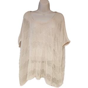 Bebe White Crochet Bathing Suit Cover Up / Top Sz M/L